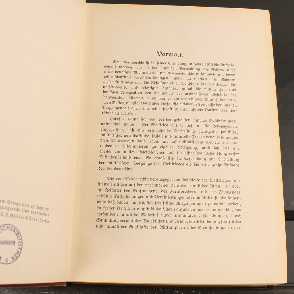 La guerra mondiale 1914-1918 - Reichsarchiv Volume 1 - E. S. Mittler & Sohn, Berlino 1925