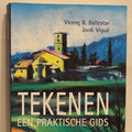 Book cover of 'Tekenen Een Praktische Gids' with a scenic illustration and portraits.