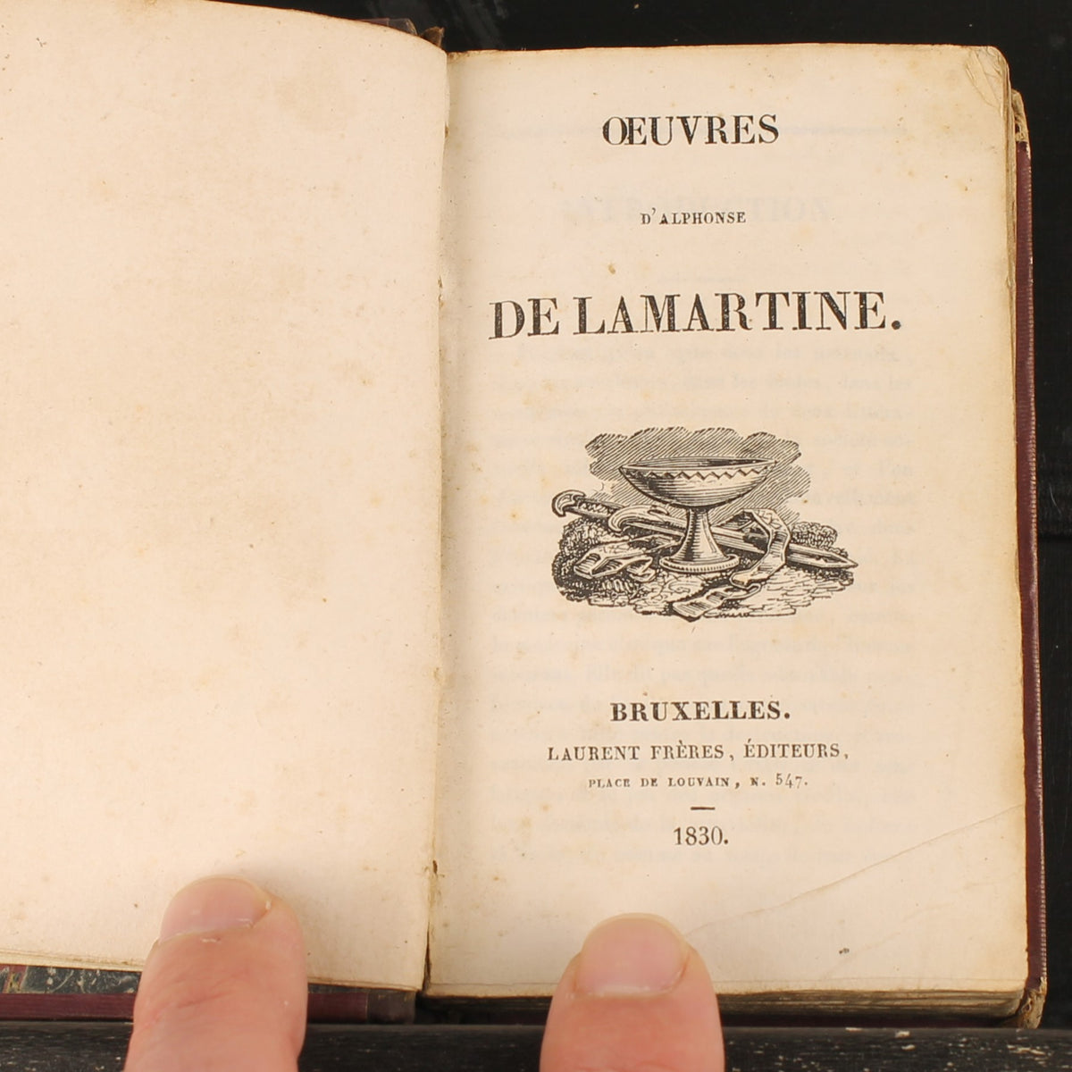 Works of Alphonse de Lamartine | Laurent Brothers, Publishers, Brussels 1830 | Jobard Lithographs