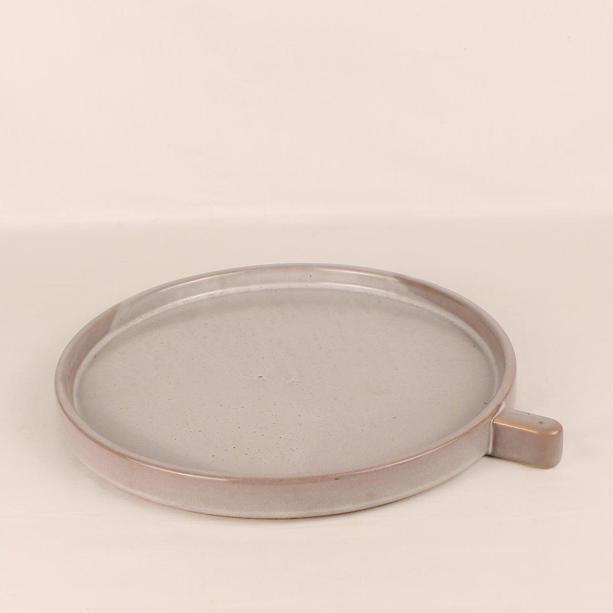 Piatto da portata in ceramica con manico | Gres grigio