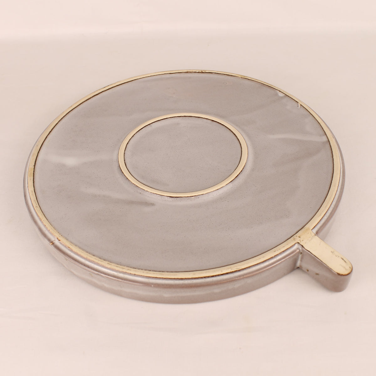 Piatto da portata in ceramica con manico | Gres grigio