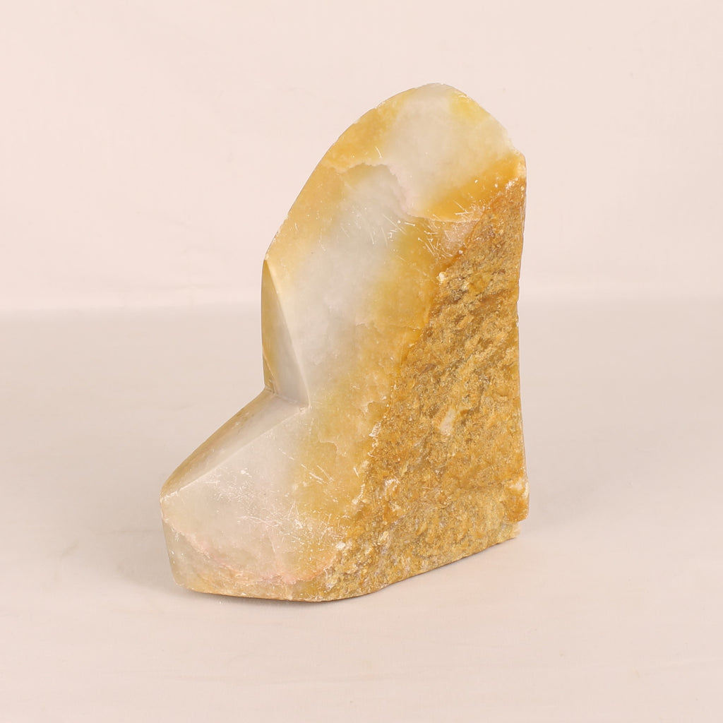 Escultura de Calcita-Ónix amarillo miel | Piedra natural tallada