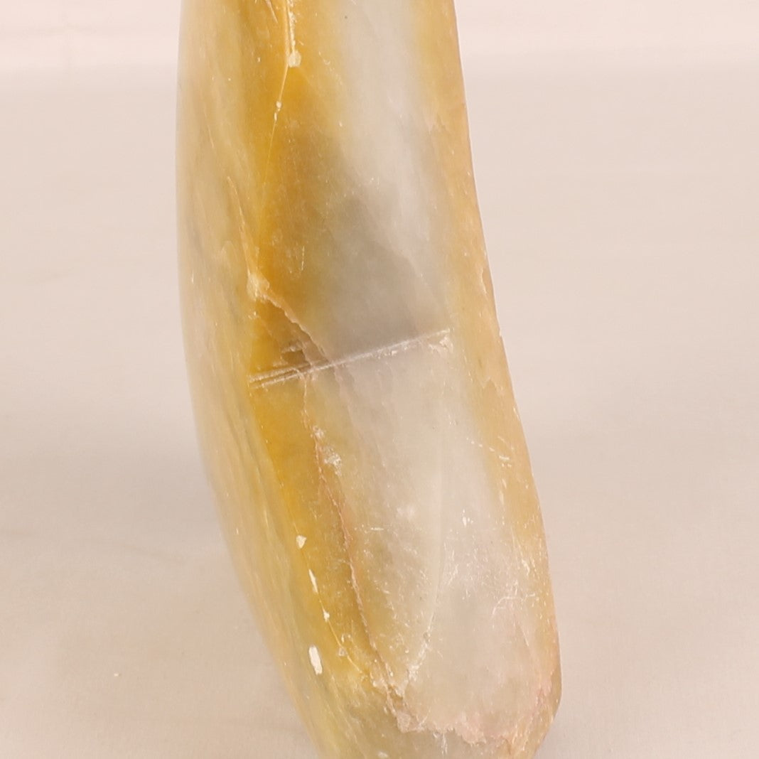 Escultura de Calcita-Ónix amarillo miel | Piedra natural tallada