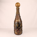 Lederne Karaffe mit Fleur-de-Lis | Handgefertigt | ca. 1960-1980