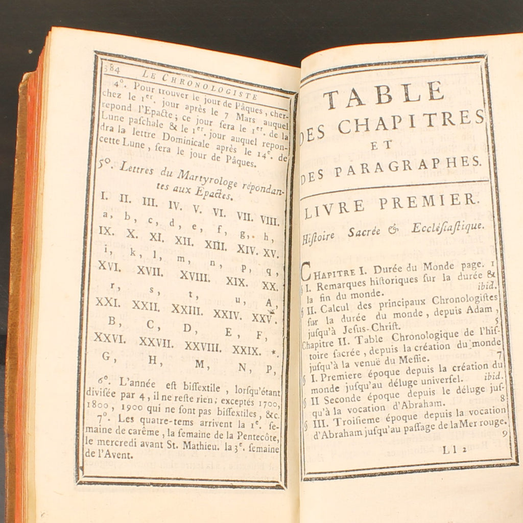 Le Chronologiste Manuel | Libraires Associés - Paris 1766 | Chaudon | Falttabelle