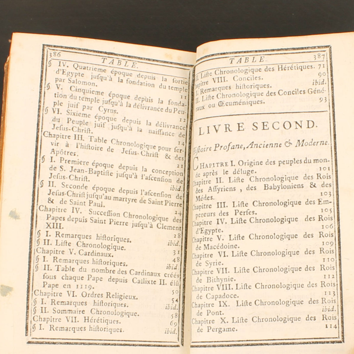 Le Chronologiste Manuel | Libraires Associés - Paris 1766 | Chaudon | Falttabelle