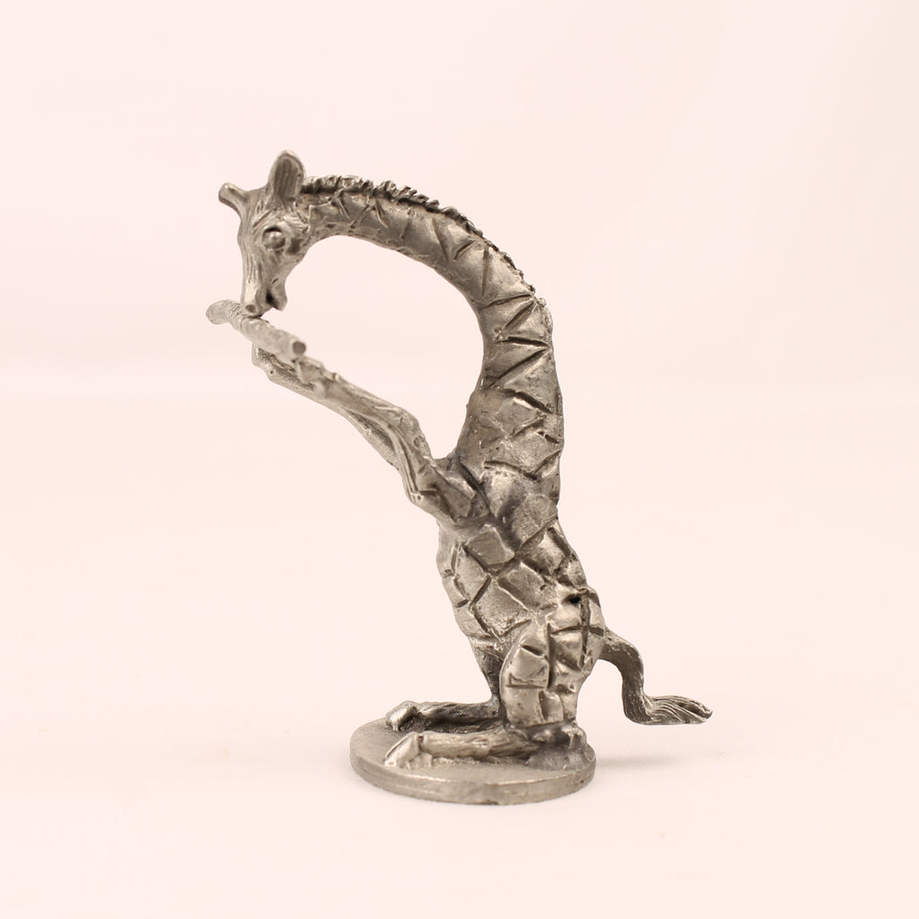Artil Utrecht Tinnen Dierenorkest | Giraf met Dwarsfluit | 92% Tin | ca. 1970-1990