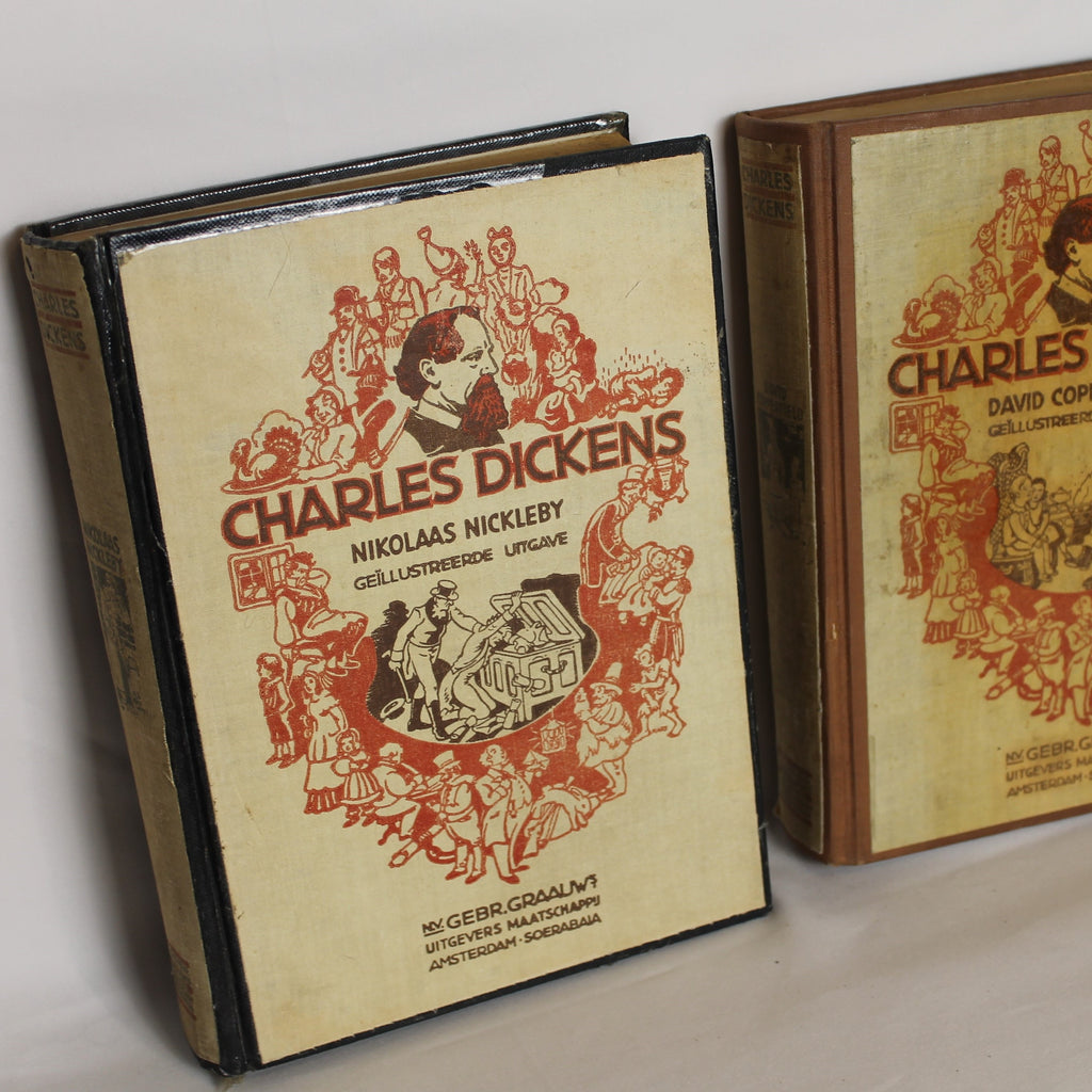 Charles Dickens - David Copperfield & Nikolaas Nickleby - Geïllustreerde Uitgaven - N.V. Gebr. Graauw Amsterdam / Soerabaia – ca. 1930