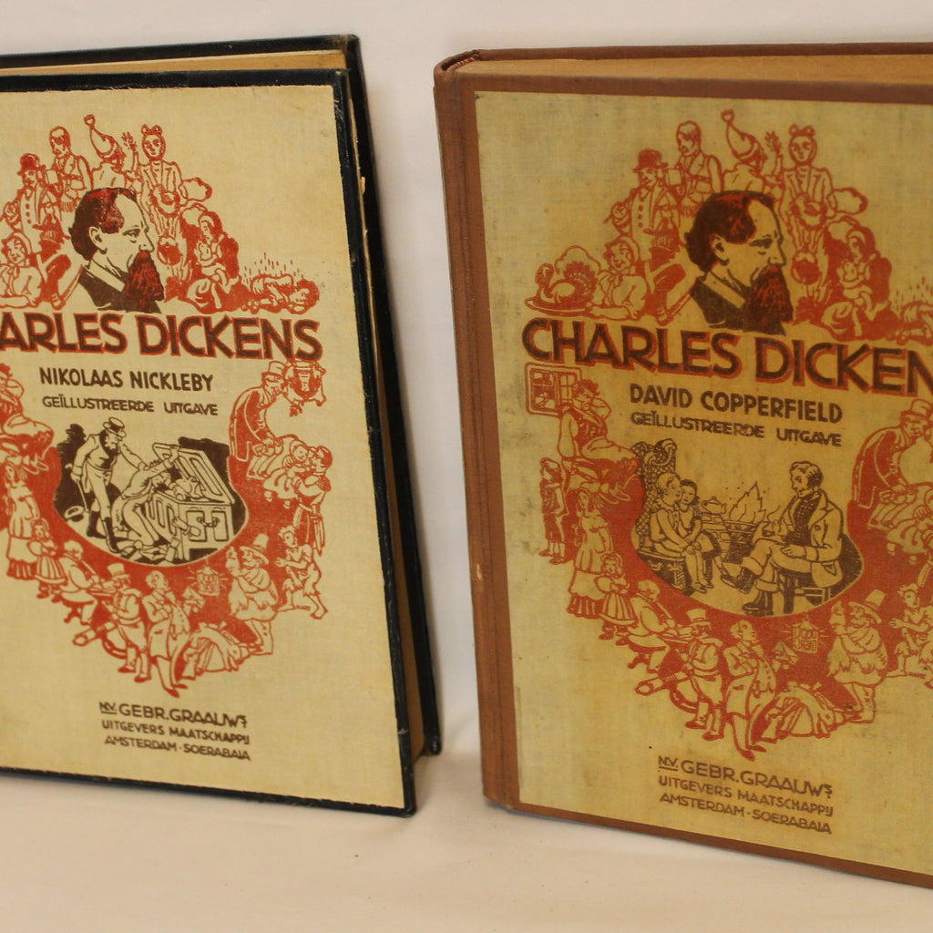 Charles Dickens - David Copperfield & Nikolaas Nickleby - Geïllustreerde Uitgaven - N.V. Gebr. Graauw Amsterdam / Soerabaia – ca. 1930