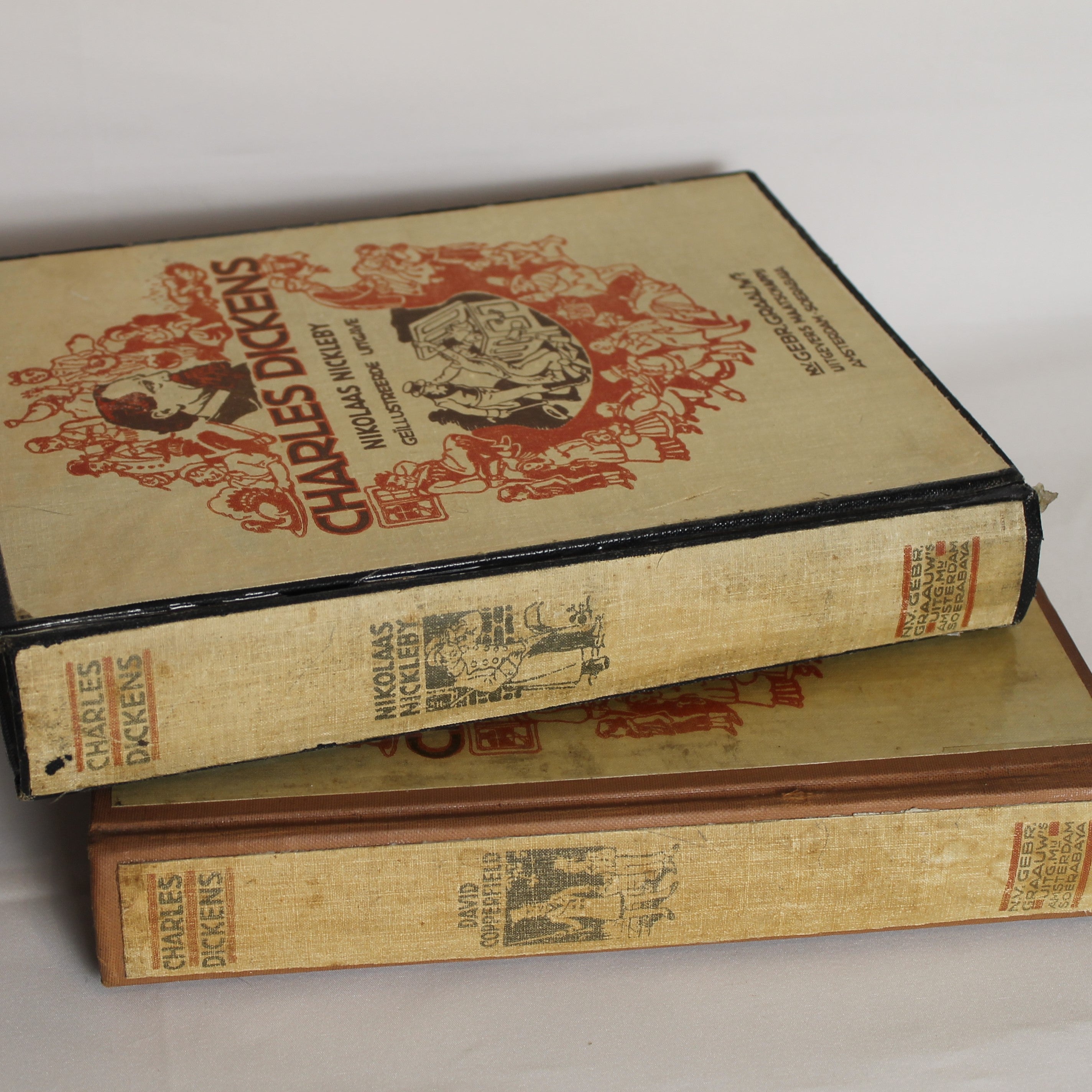 Charles Dickens - David Copperfield & Nikolaas Nickleby - Geïllustreerde Uitgaven - N.V. Gebr. Graauw Amsterdam / Soerabaia – ca. 1930