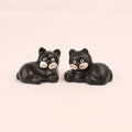Duo de chats noirs | Statuettes vintage en résine