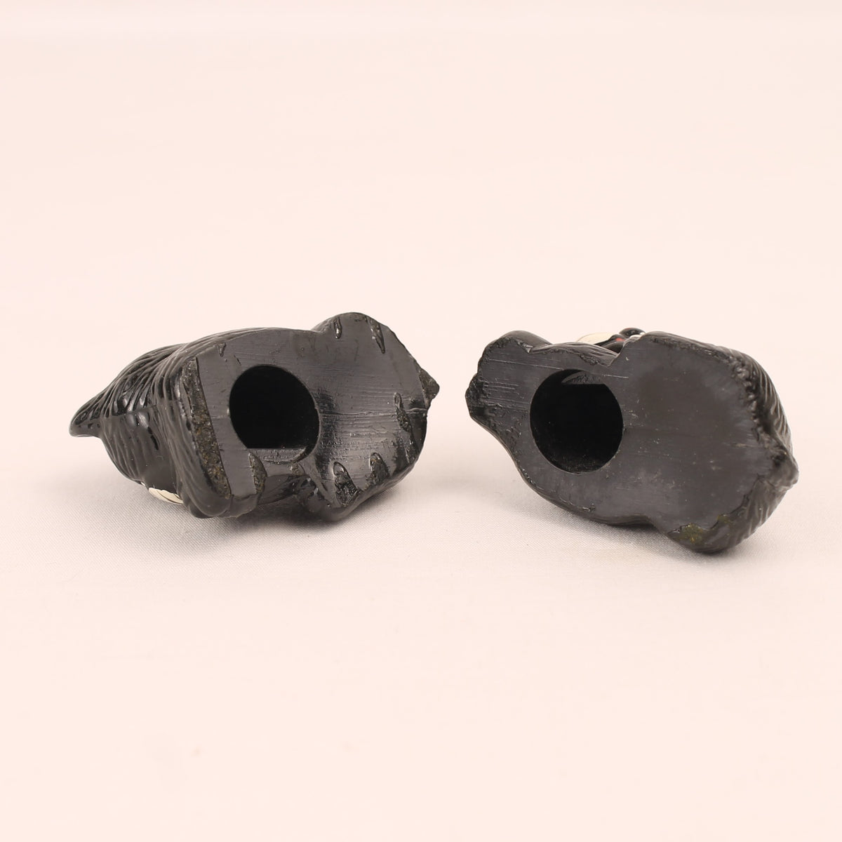 Duo de chats noirs | Statuettes vintage en résine