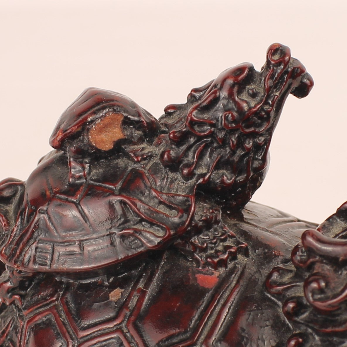 Chinesische Longgui Drachenschildkröten auf Yuanbao | Feng-Shui-Figur | 12 cm