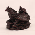 Chinesische Longgui Drachenschildkröten auf Yuanbao | Feng-Shui-Figur | 12 cm