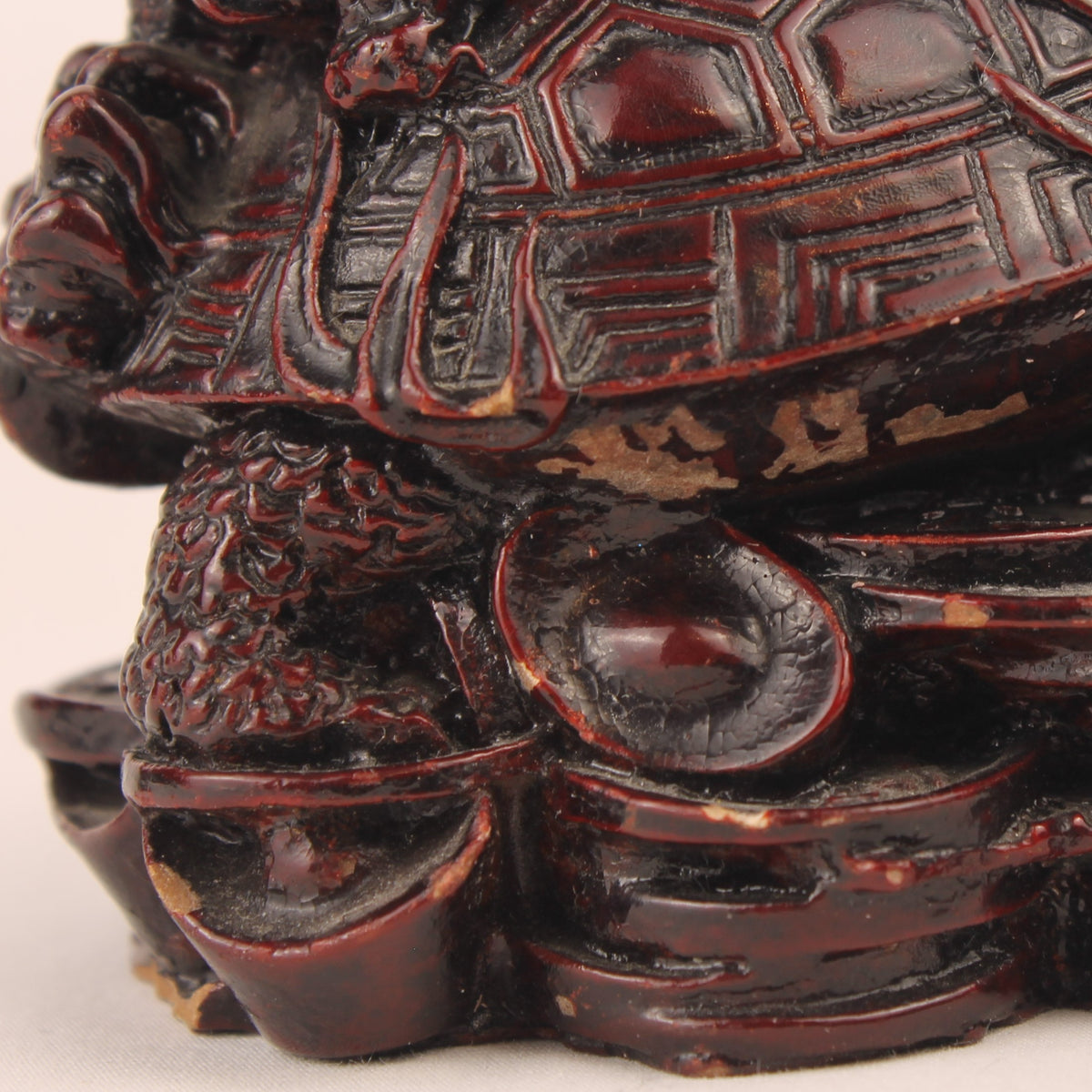 Chinesische Longgui Drachenschildkröten auf Yuanbao | Feng-Shui-Figur | 12 cm