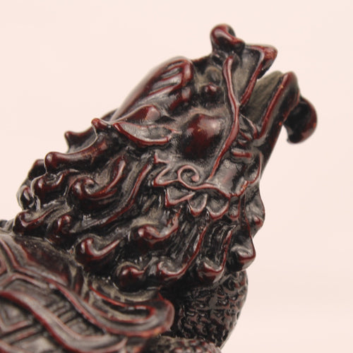 Tartarugas-dragão Longgui chinesas sobre Yuanbao | Estatueta de Feng Shui | 12 cm