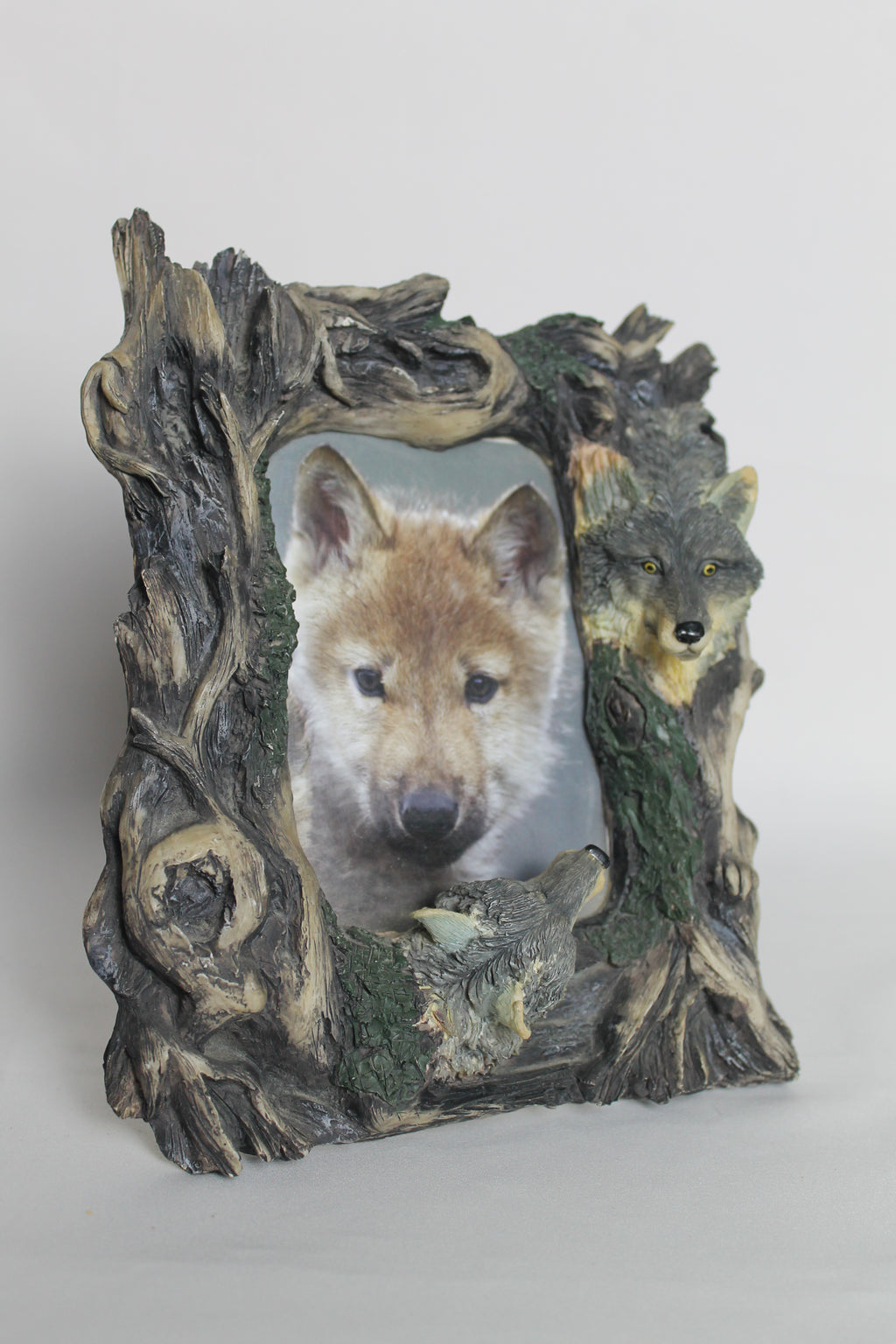 Wolven fotolijst | Handgeschilderd resin