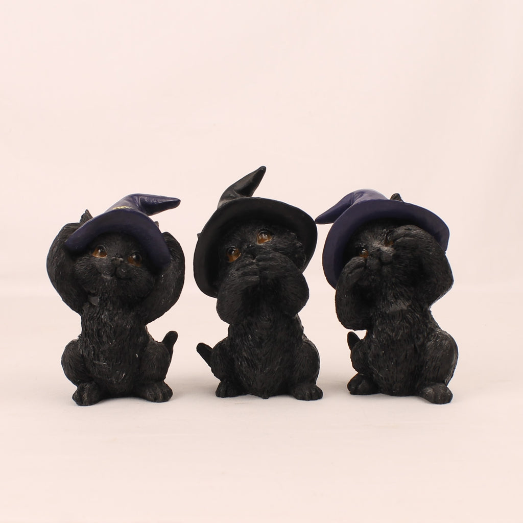 Nemesis Now Three Wise Familiars | Set di 3 gatti delle streghe | 9 cm