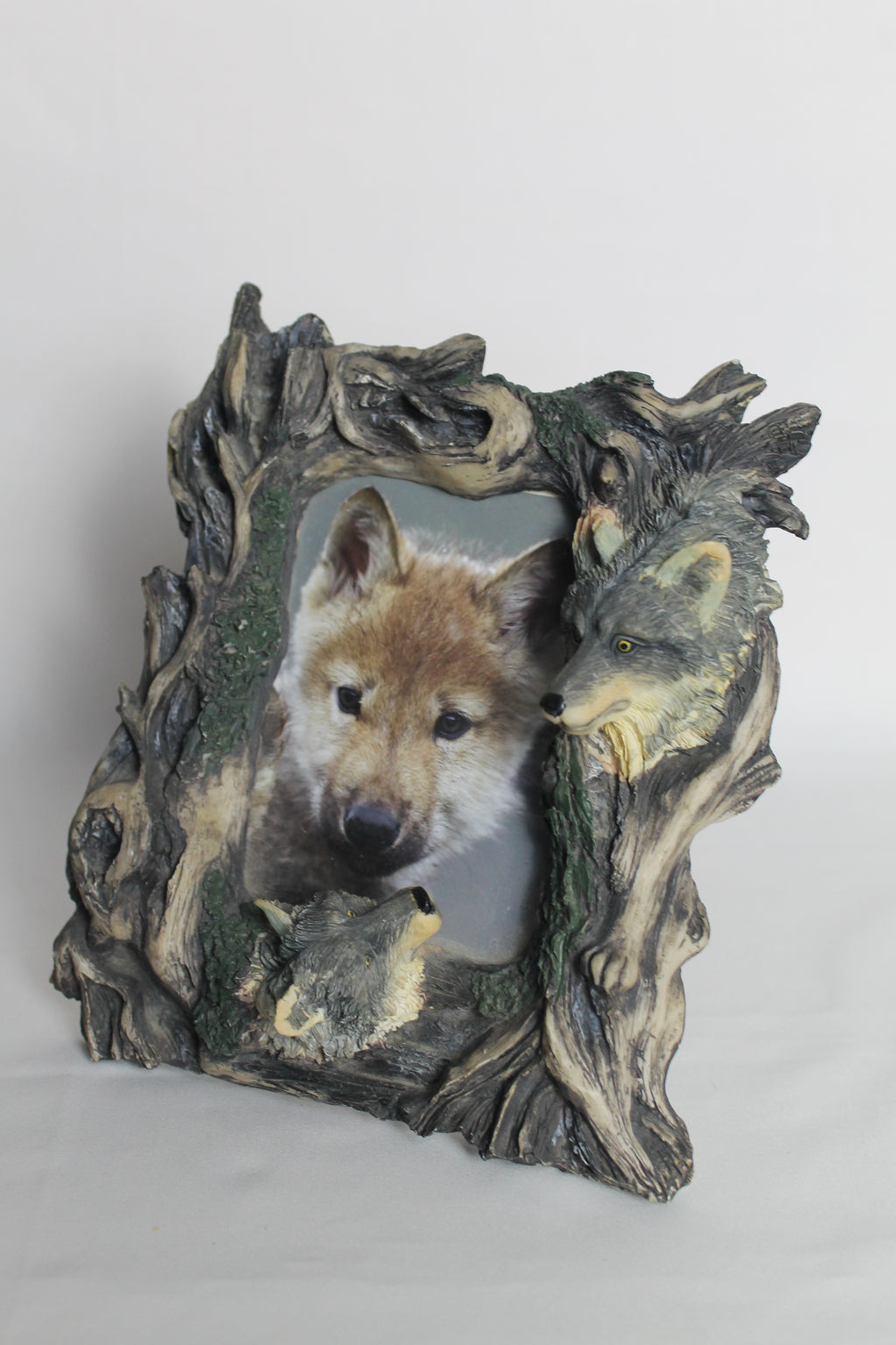 Wolven fotolijst | Handgeschilderd resin