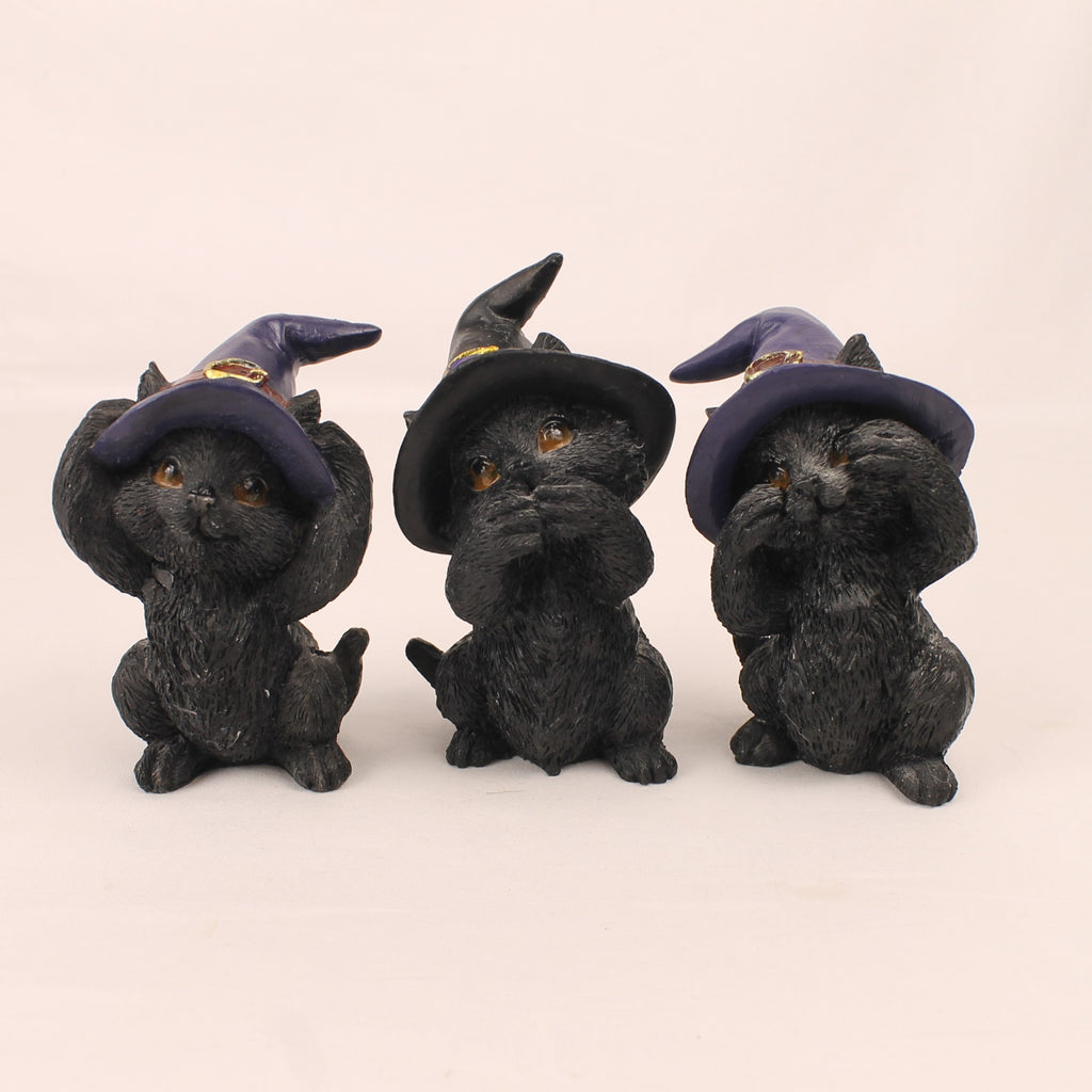Nemesis Now Three Wise Familiars | Set di 3 gatti delle streghe | 9 cm