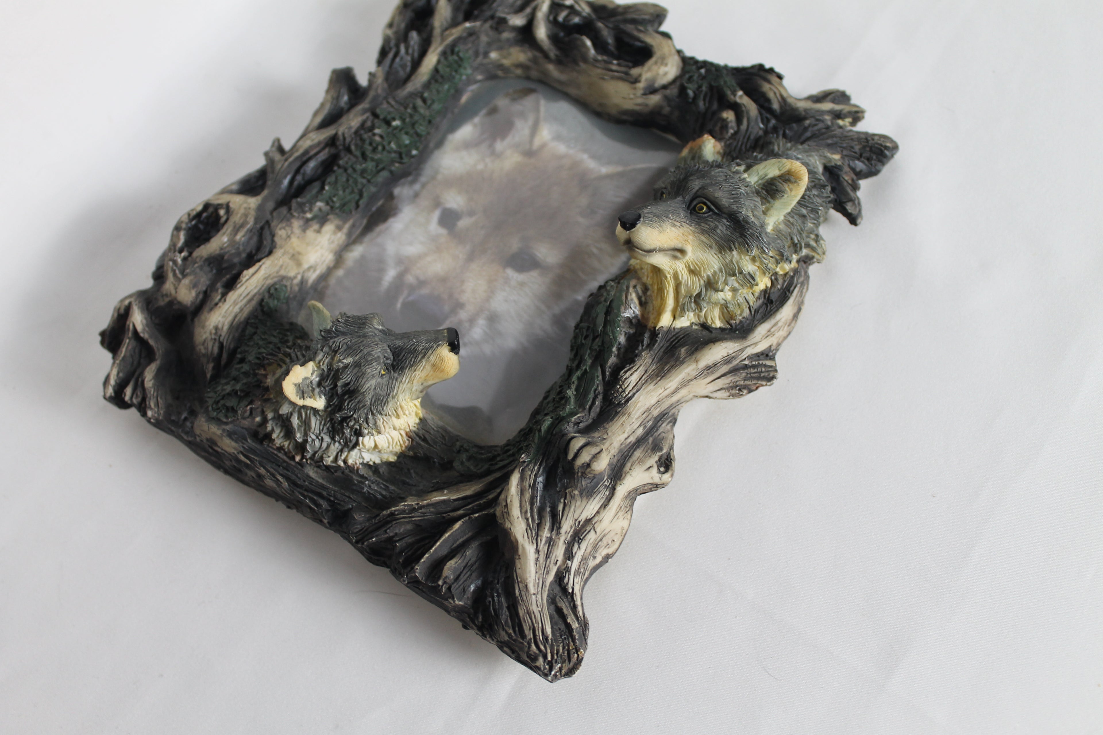 Wolven fotolijst | Handgeschilderd resin