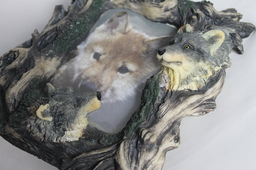 Wolven fotolijst | Handgeschilderd resin
