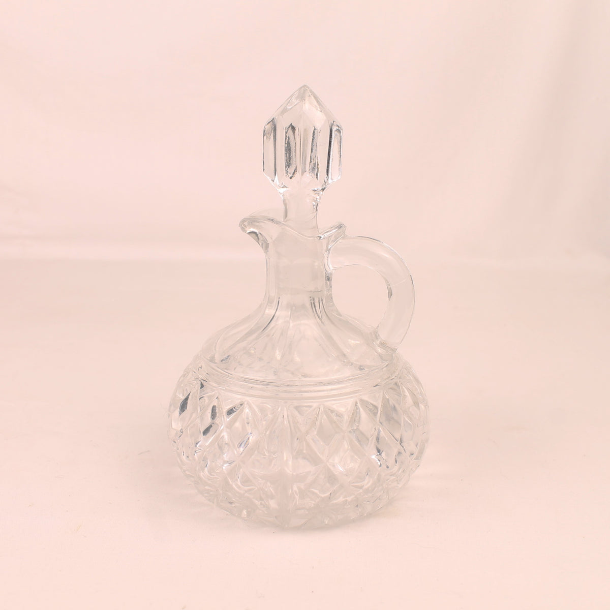 Garrafa de vidro para azeite ou vinagre com tampa | Aprox. 1930-1960