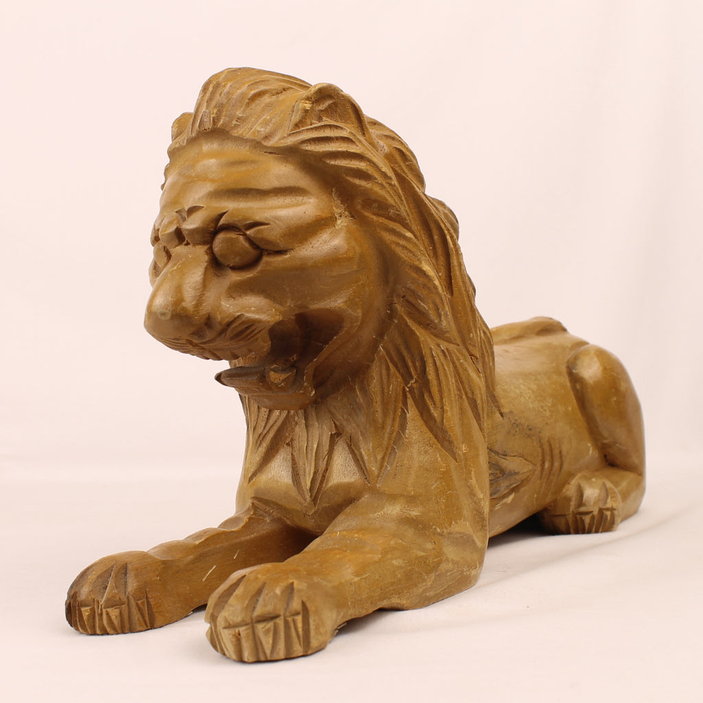 Grote Houten Leeuw | Houtsnijwerk uit Indonesië / Bali | 29 cm