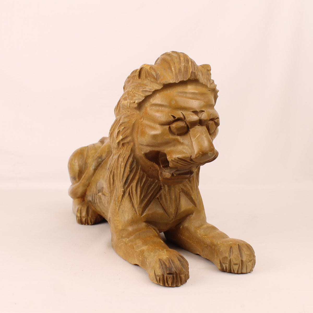 Gran León de Madera | Talla en madera de Indonesia / Bali | 29 cm
