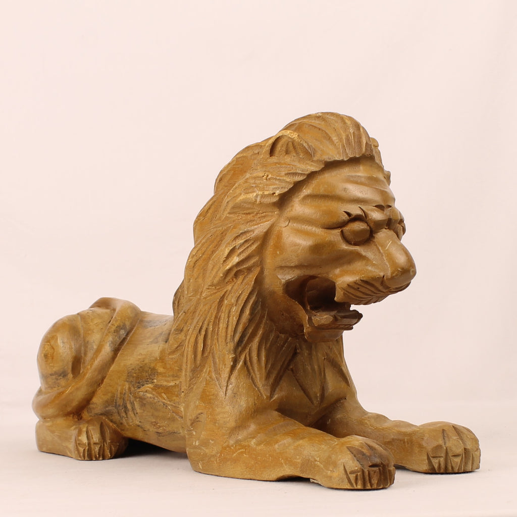Grote Houten Leeuw | Houtsnijwerk uit Indonesië / Bali | 29 cm