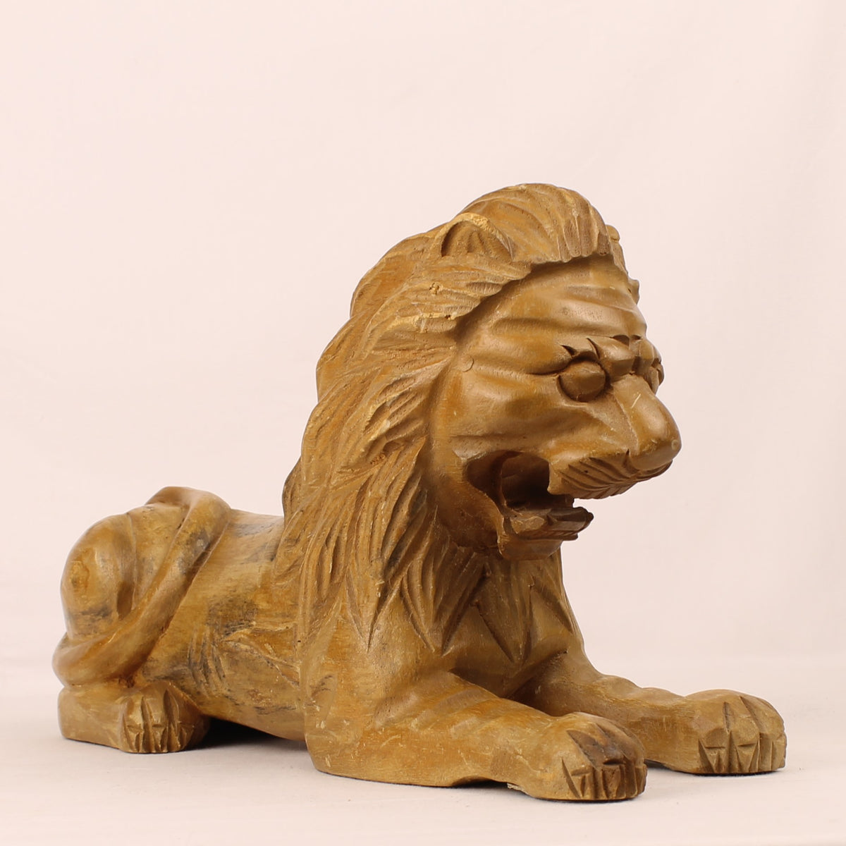 Grote Houten Leeuw | Houtsnijwerk uit Indonesië / Bali | 29 cm