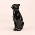 Schwarzer Keramik-Panther | Hochglanz Retro-Figur | 15 cm