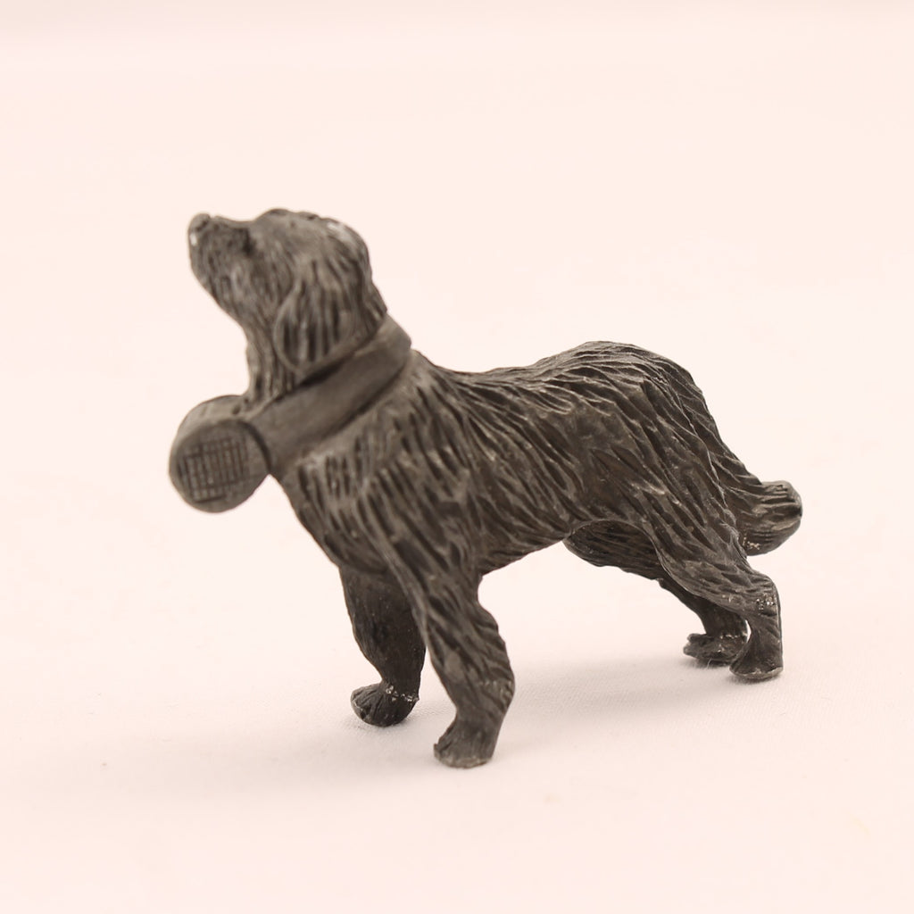 Saint Bernard with Rescue Barrel | Metal Miniature | 6 cm