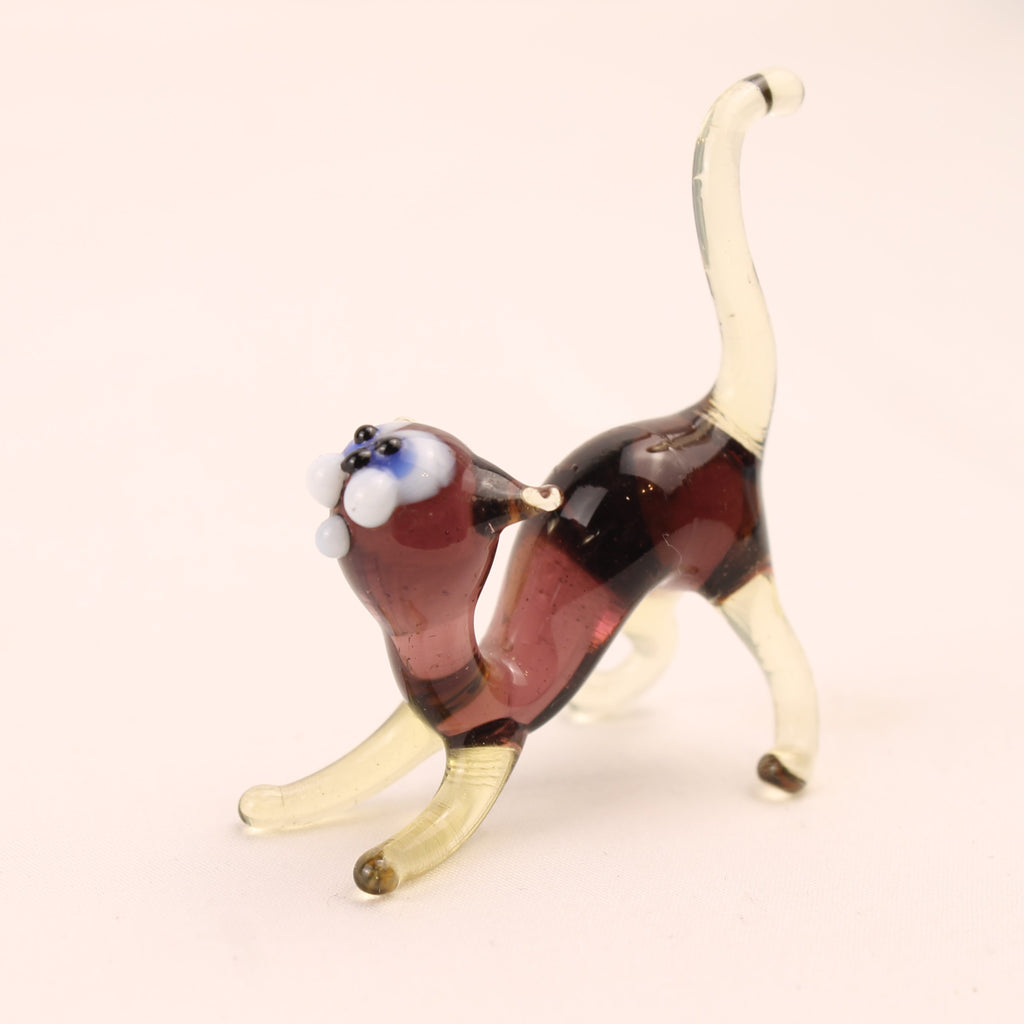 Gato de Cristal | Figura de Lampwork Hecha a Mano | 5 cm