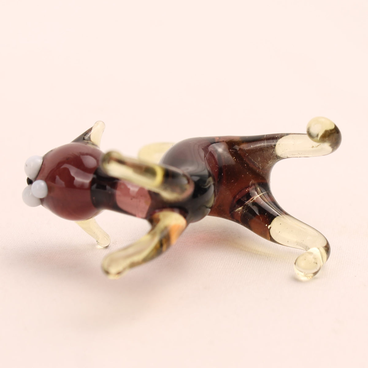 Gato de Cristal | Figura de Lampwork Hecha a Mano | 5 cm