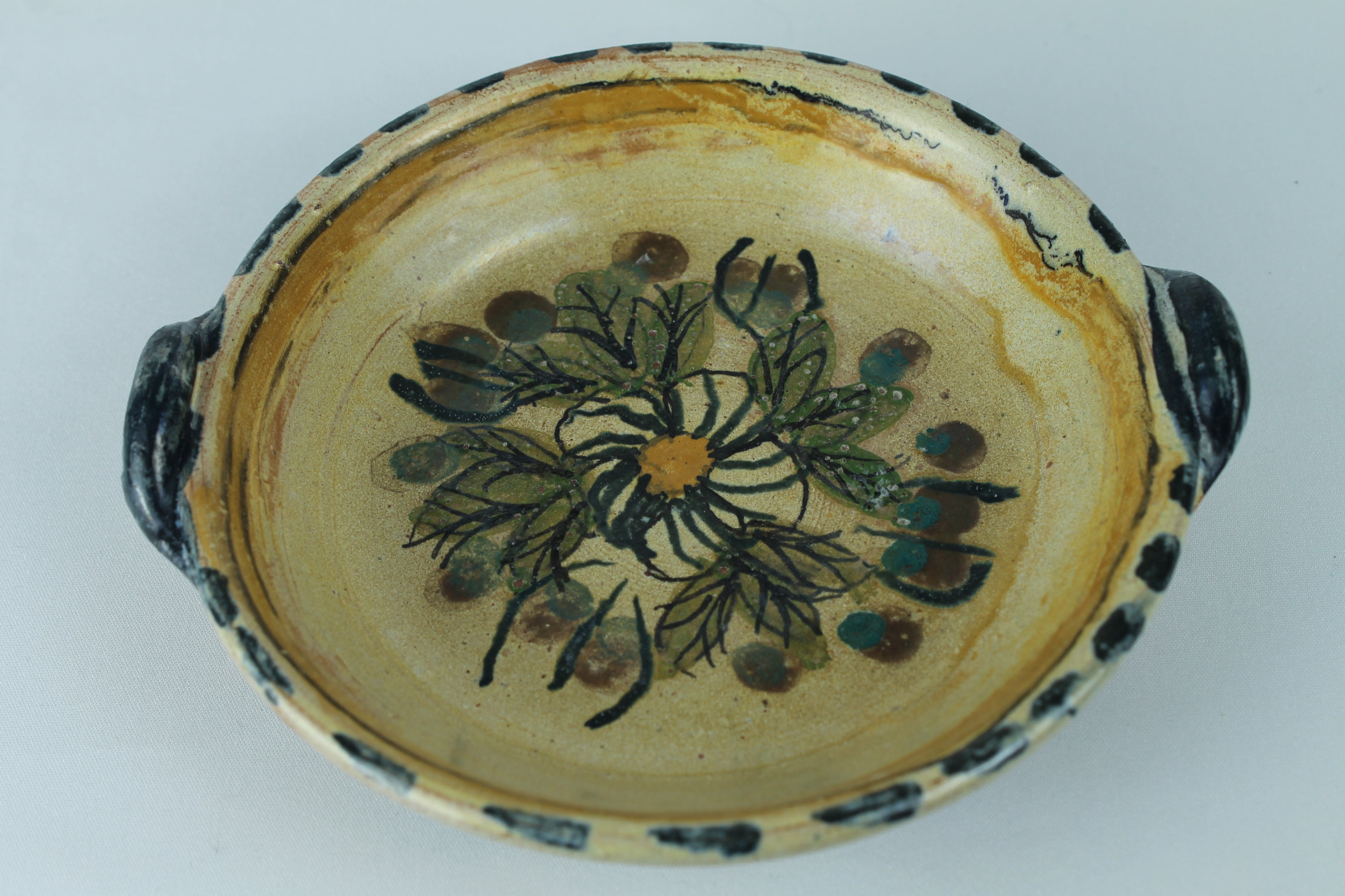 Portugees handgemaakt aardewerken schaaltje (14 cm) – Olaria de Almancil, Algarve