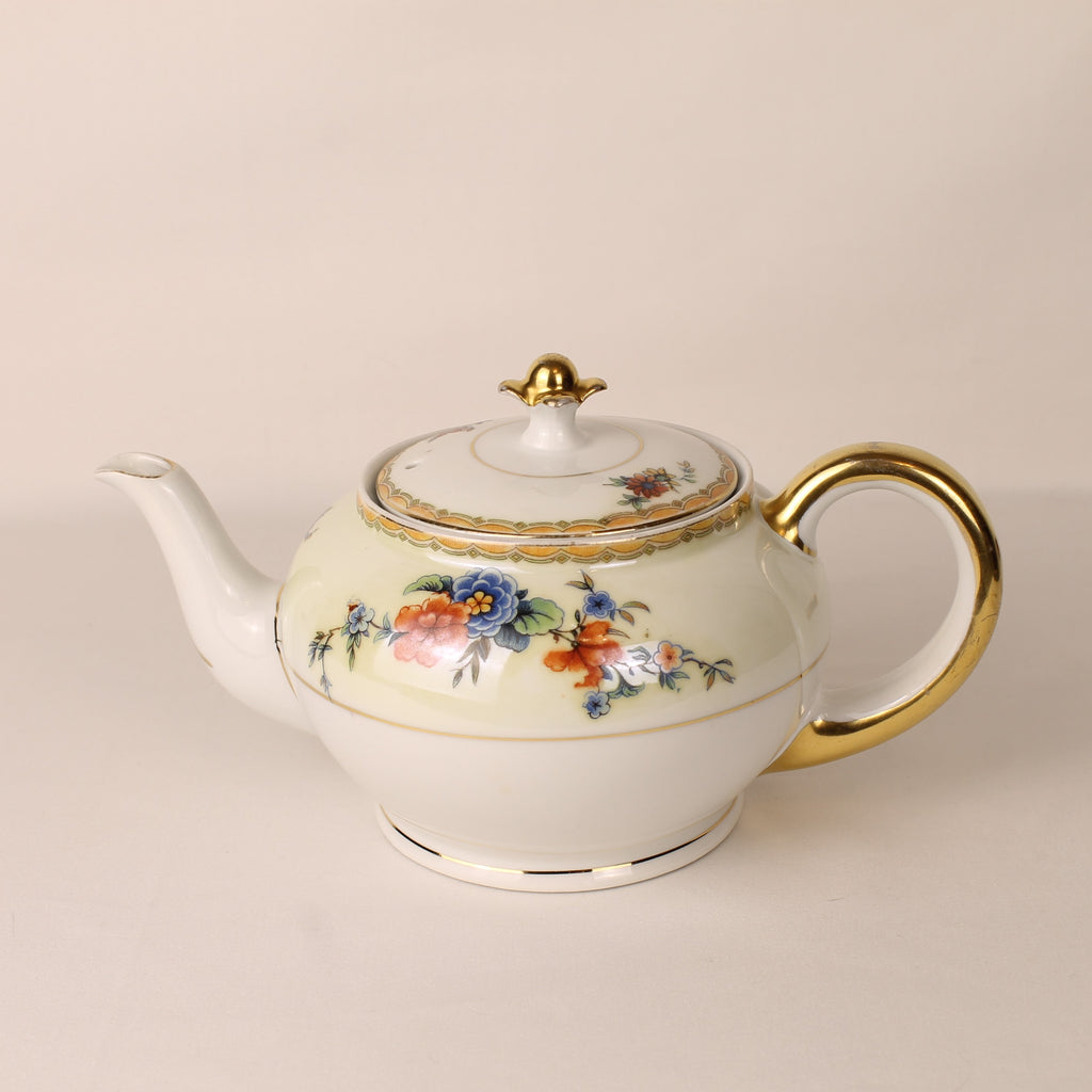 Boheems porseleinen theesetje met goudaccenten – Tsjechoslowakije, ca. 1920–1940