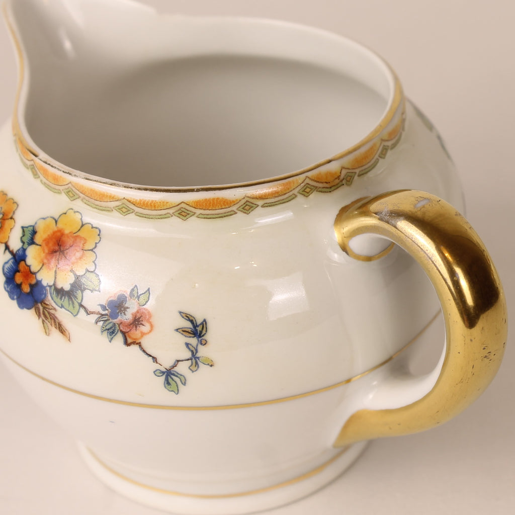 Boheems porseleinen theesetje met goudaccenten – Tsjechoslowakije, ca. 1920–1940