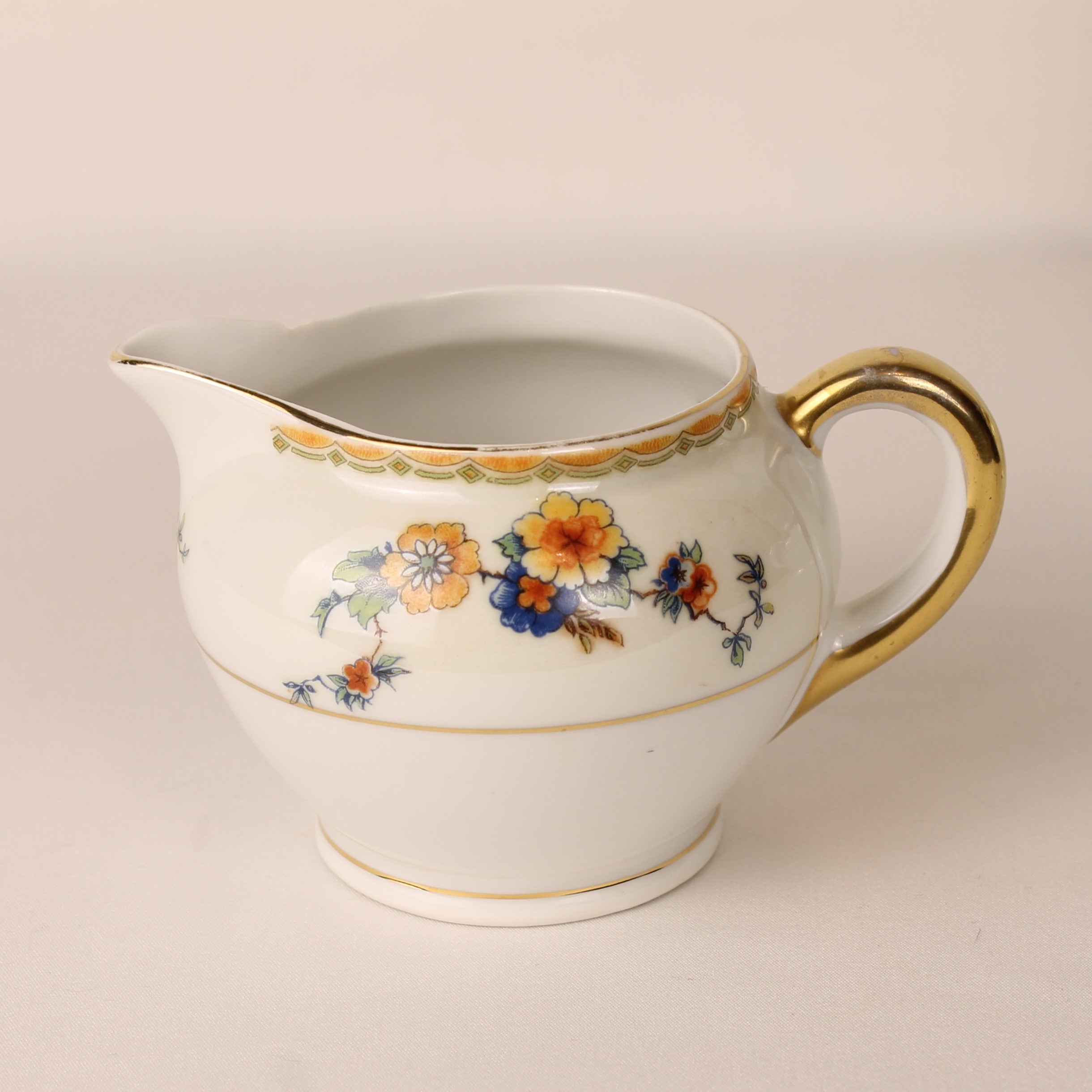 Boheems porseleinen theesetje met goudaccenten – Tsjechoslowakije, ca. 1920–1940