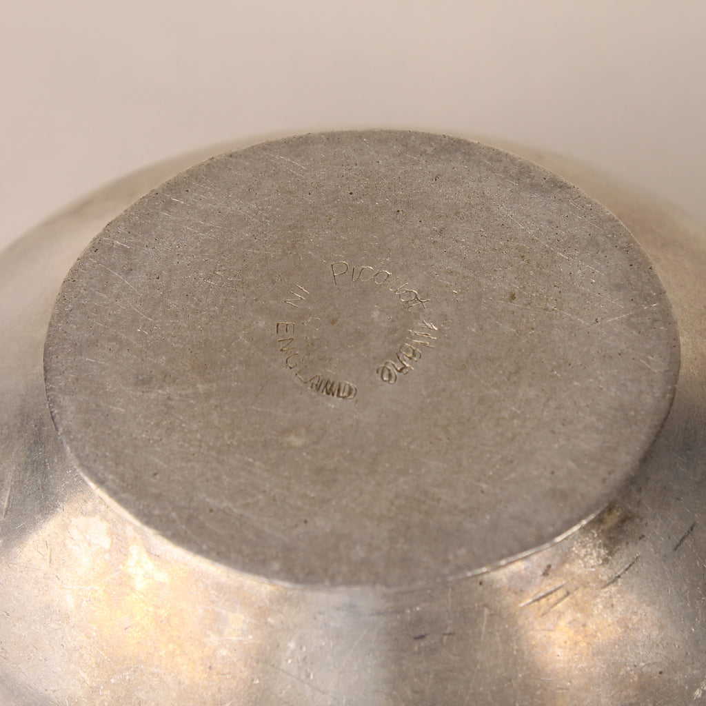 Sucrier Picquot Ware Magnalium à deux anses – Made in England (milieu du siècle)