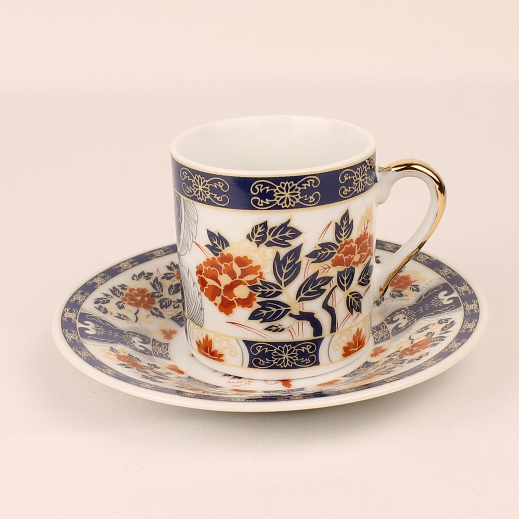 Porseleinen Kop & Schotel met Imari-decor - Espressoformaat