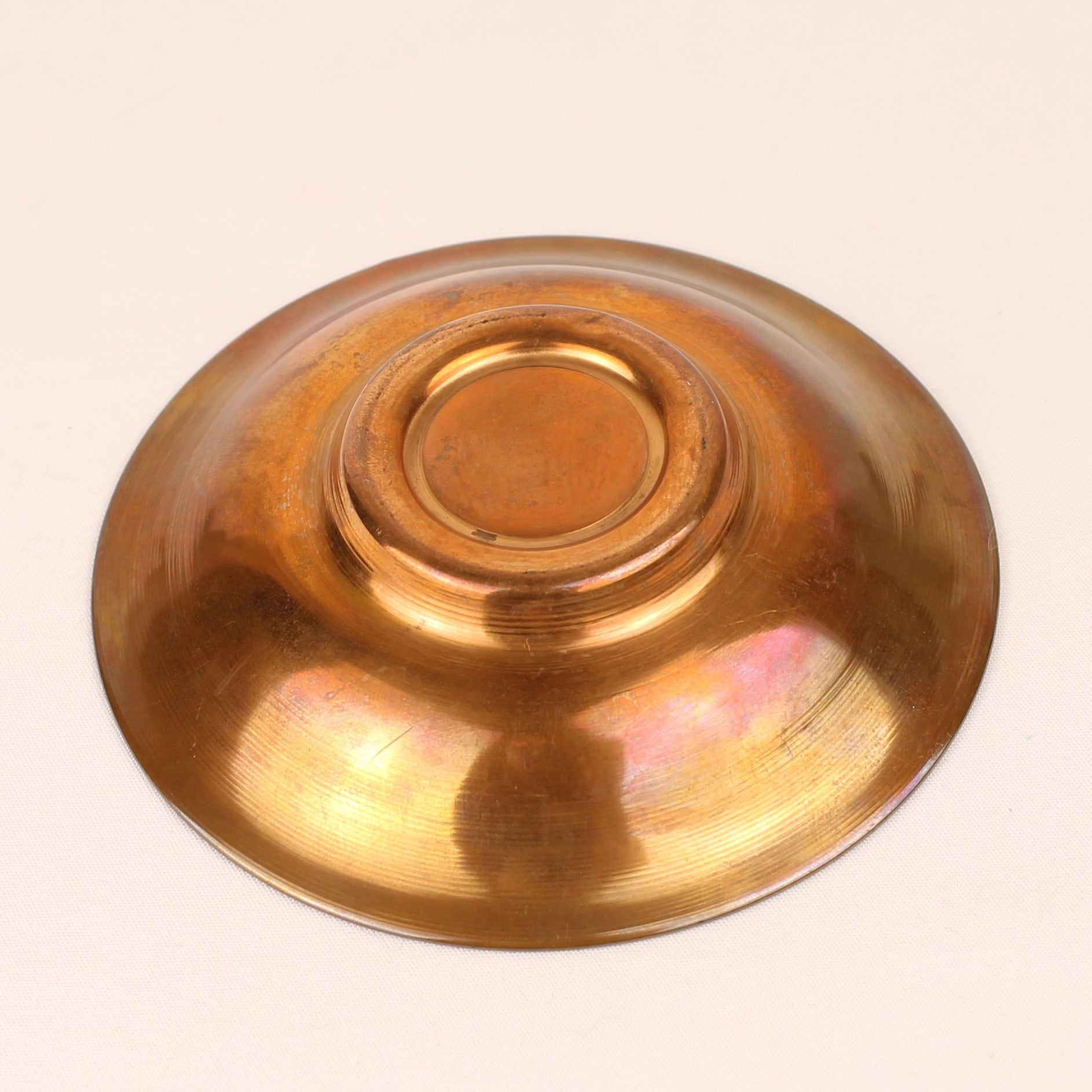 Chinees Emaille Schaaltje op Koper met Vogelmotief - Handgedecoreerd