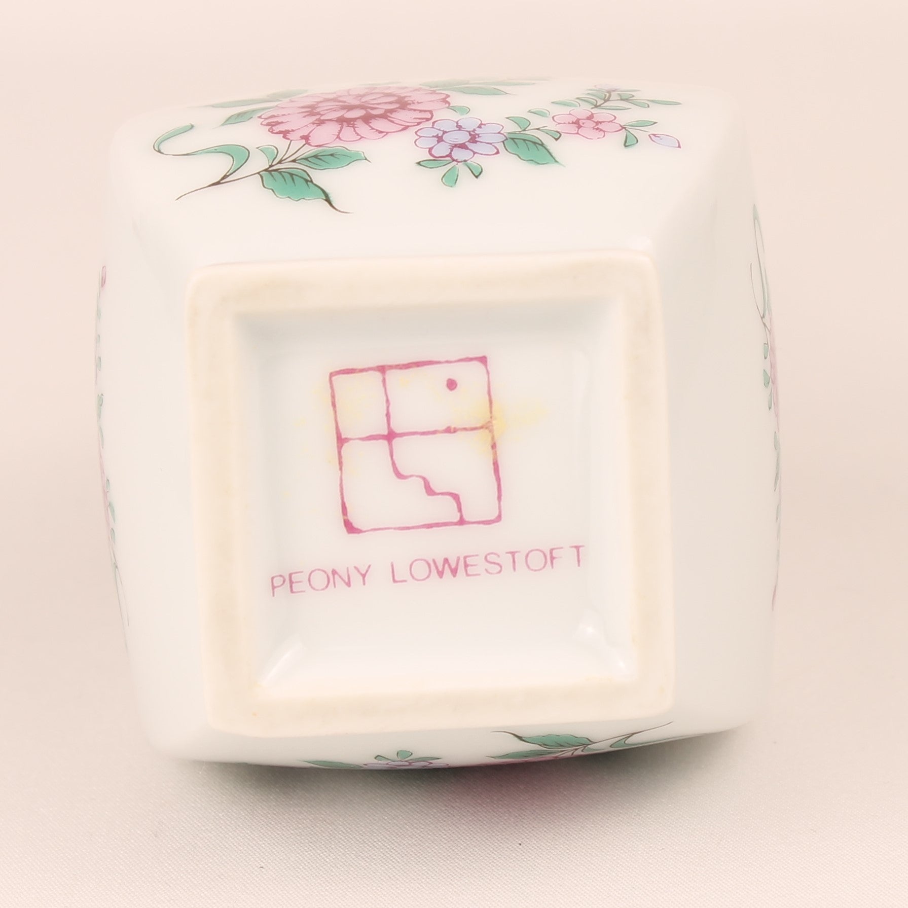 Peony Lowestoft porseleinen vaas | Roze bloemenprint