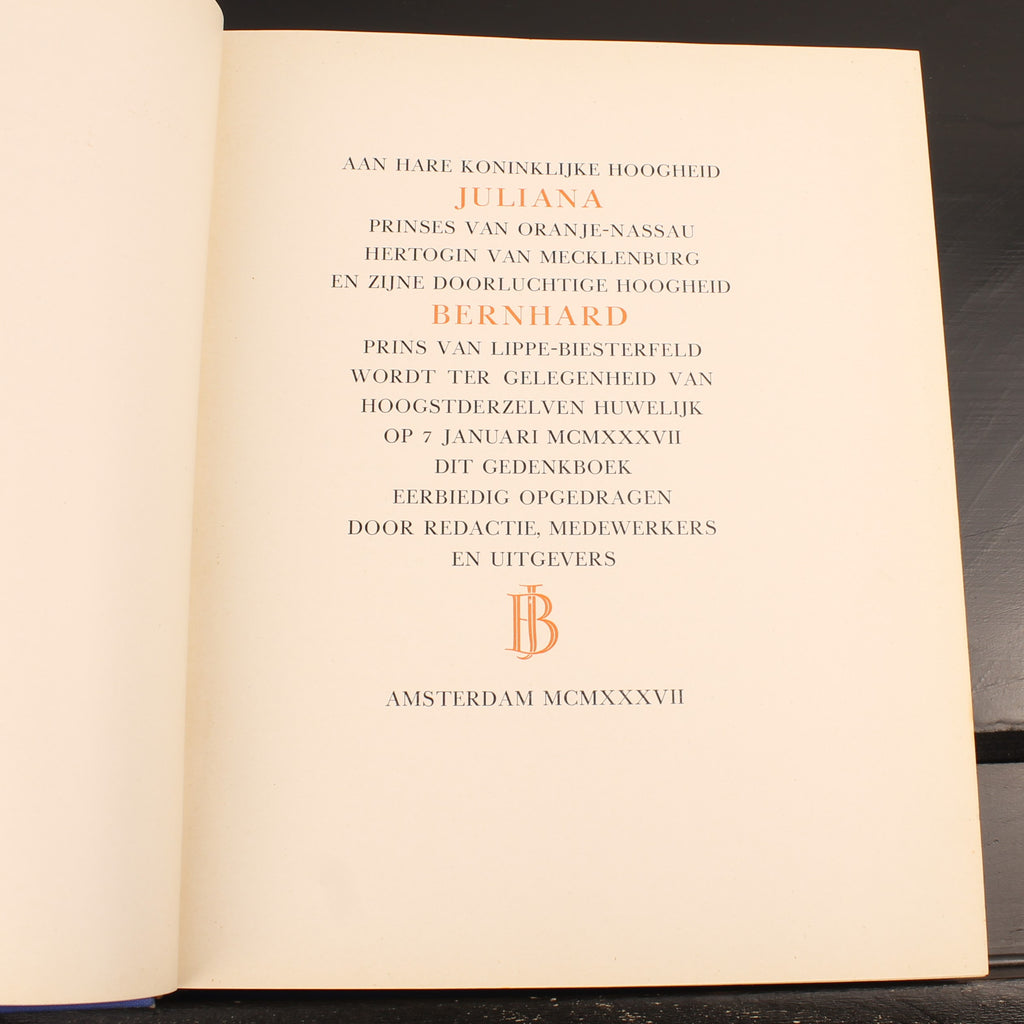 Libro conmemorativo Oranje-Nassau | Boda de Juliana y Bernardo 1937