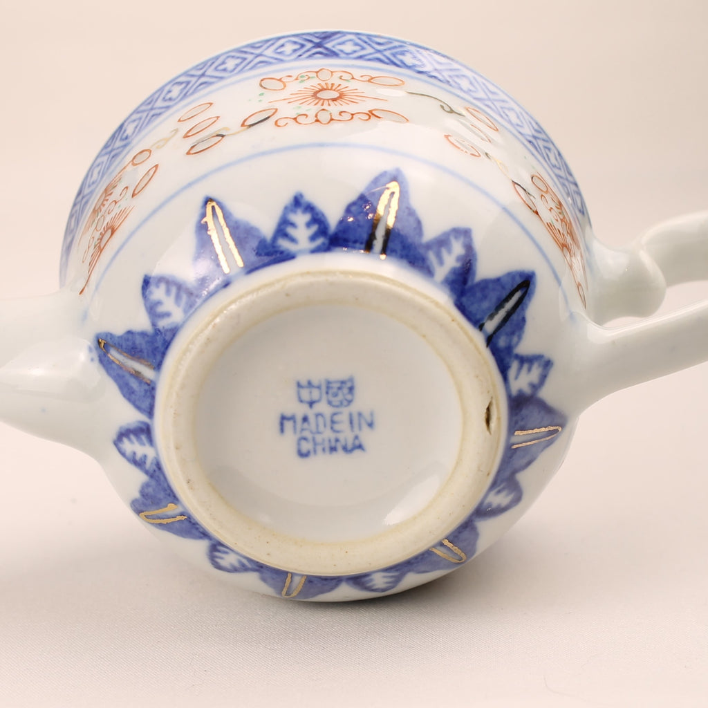 Chinees Porseleinen Theeservies – Rice Grain (Rijstkorrel) & Goudrand – Jingdezhen-stijl