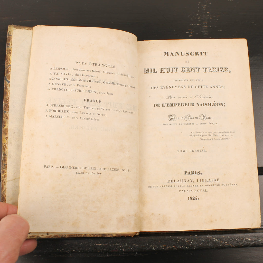 Napoleontisch Geschiedenisboek 1824 | Baron Fain | Originele Uitvouwbare Kaart