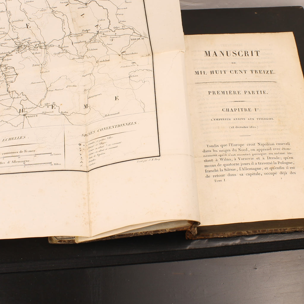 Napoleontisch Geschiedenisboek 1824 | Baron Fain | Originele Uitvouwbare Kaart