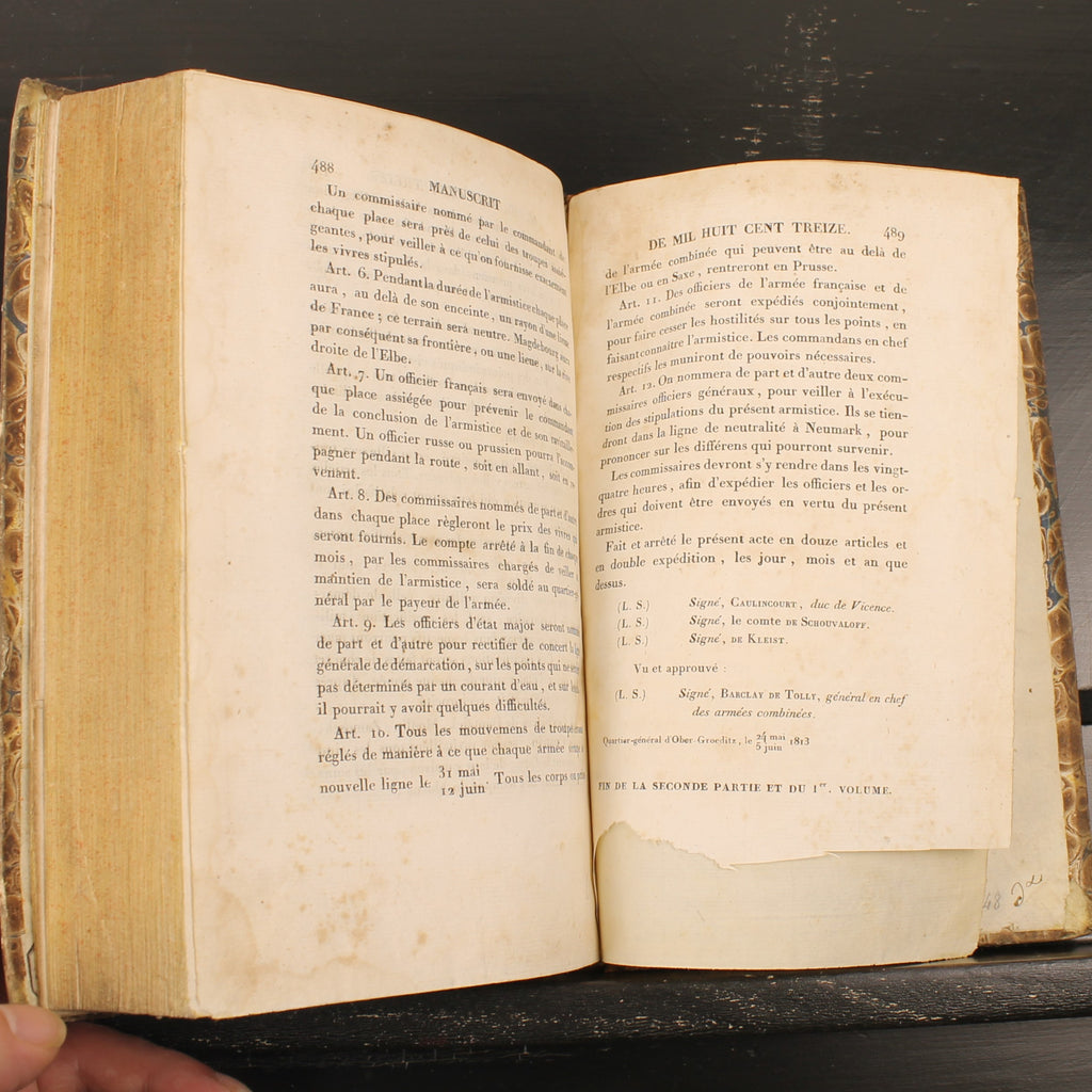 Napoleontisch Geschiedenisboek 1824 | Baron Fain | Originele Uitvouwbare Kaart