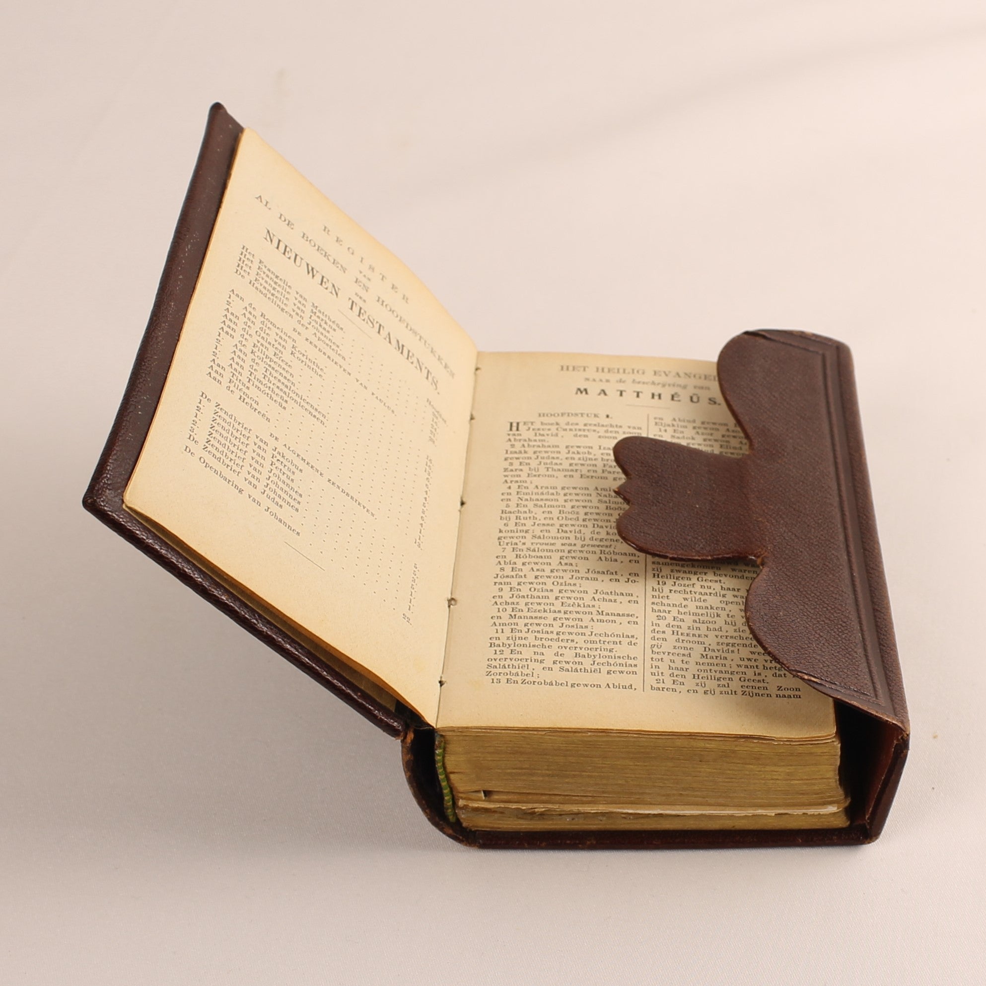 Antique Pocket Bible + Psalm Book (1773 versification) – A. Jongbloed Leeuwarden – leather overlap binding – 1911
