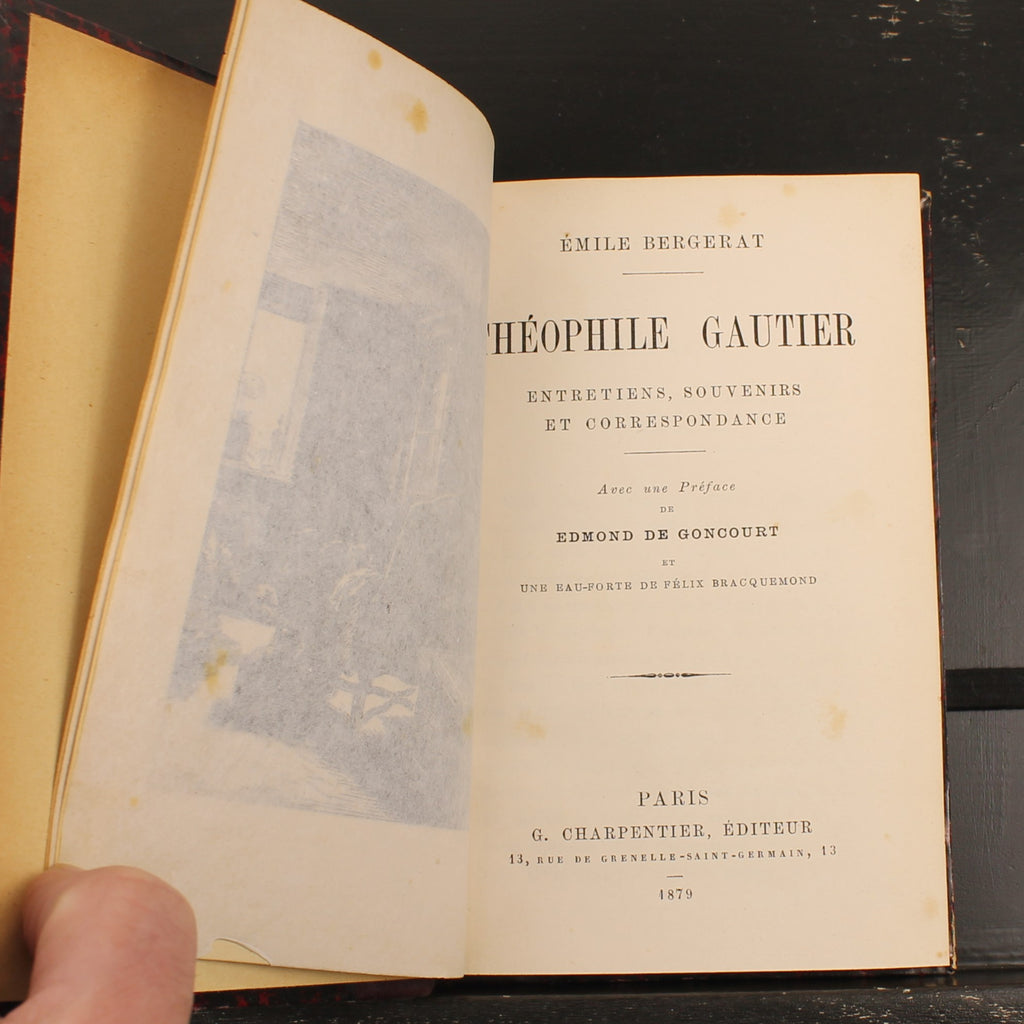 Théophile Gautier - Émile Bergerat - Édition originale de 1879 avec une eau-forte originale de Félix Bracquemond